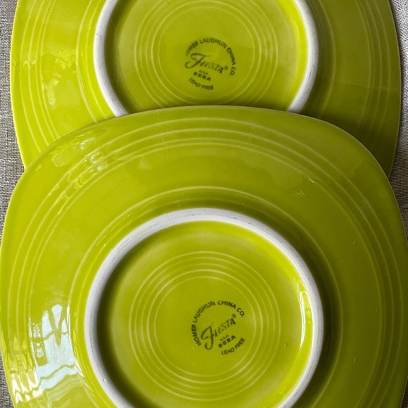 Fiesta Shamrock Green Square Salad Plates Homer Laughlin 2003 Rare - Picture 3 of 4